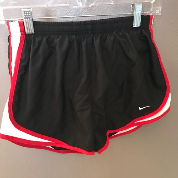 red nike tempo shorts